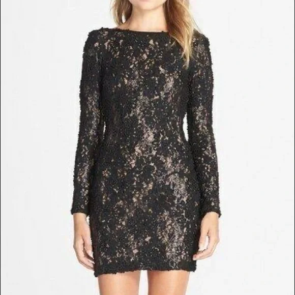 dress the population sequin lola sheath Lola Sequin Dress S / Rouge Multi
